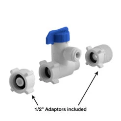 3/8″ Angle Stop Connector Valve With 1/2″ Adaptors -Home Water Filtration System Store ASC14 38 4 l