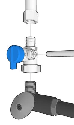 3/8″ Angle Stop Connector Valve With 1/2″ Adaptors -Home Water Filtration System Store ASC14 38 5 l