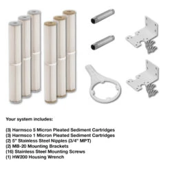 Non-Backwashing Whole House Carbon Water Filter (20″ Housings Sediment Pre & Post Filters & 3/4″ Ports) -Home Water Filtration System Store FT 1.5 GAC 20 3 l 1