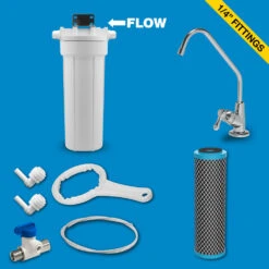 Single Housing Under-sink Filter W/ Pentek LR-FB10 Cartridge -Home Water Filtration System Store H2O RUS 100 2