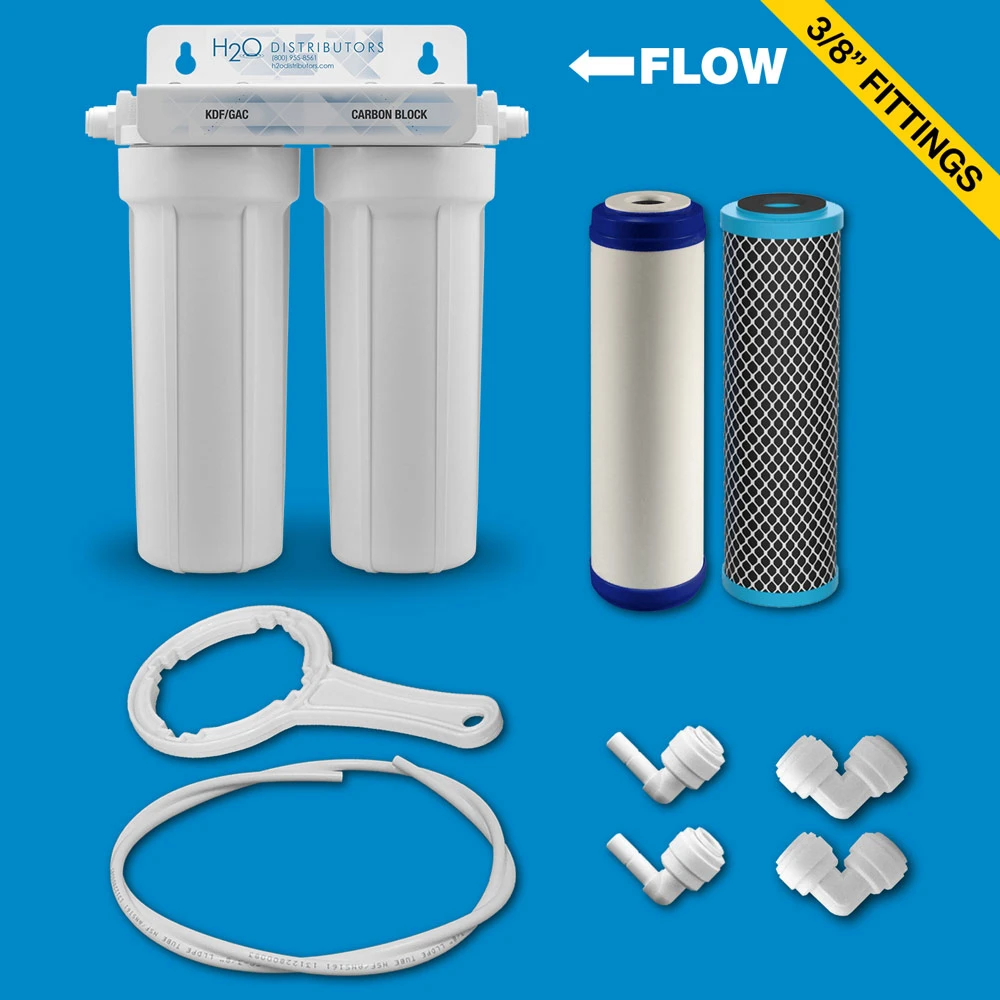 Inline Twin Housing Under-sink Filter W/ Pentek LR-FB10 Cartridge 4 Inline Twin Housing Under-sink Filter W/ Pentek LR-FB10 Cartridge - Image 2