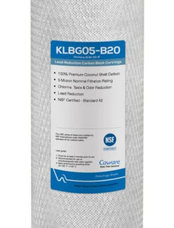 CA Ware 20″ X 4.5″, 5 Micron Carbon Block Filter Cartridge W/ Lead Removal -Home Water Filtration System Store KLBG05 B20 4 l