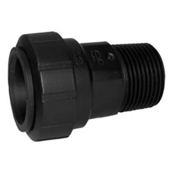 John Guest 3/4″ CTS X 1″ NPT Male Connector (Black Polypropylene)