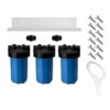 Triple Full Flow/BB Sediment Filter Housing Kit (10″ X 4-1/2″ Blue) 1 Triple Full Flow/BB Sediment Filter Housing Kit (10″ X 4-1/2″ Blue) -Home Water Filtration System Store SFK KIT TRIPLE 10 BB 1 l 1