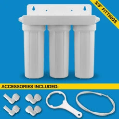 Triple Stage Inline Under-sink Filter System (H2O UCF-03-38-JG)